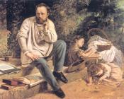 Portrait of P.J. Proudhon in 1853 - 古斯塔夫·库尔贝